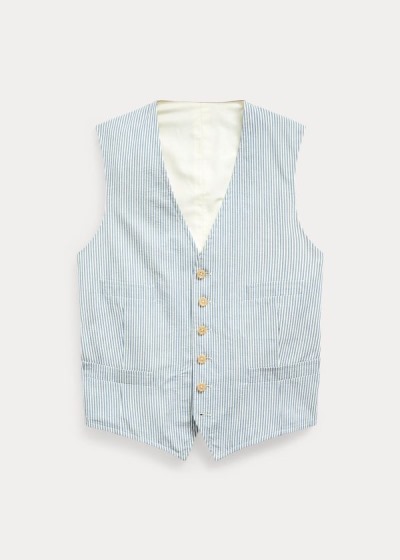 Men's Polo Ralph Lauren Cotton Seersucker Vests | 281736MXC